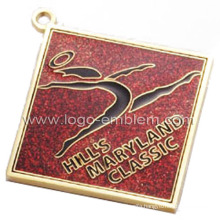 Gold Plated Custom Dance Medal with Epoxy and Glitter